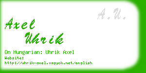 axel uhrik business card